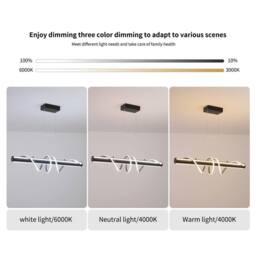 Garwarm Dimmable LED Spiral Pendant Lighting with Remote Control in Black - thumbnail 4