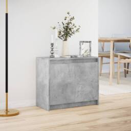 Berkfield Home Sideboard with LED Concrete Grey 72x34x61 cm Engineered Wood - Size: 72 x 34 x 61 cm - thumbnail 4