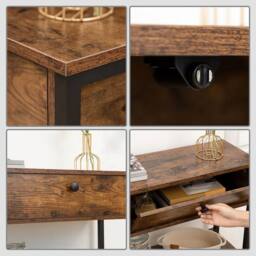 Havendro Console Table Hallway Table Sofa Table Side Table with 2 drawers in Brown - thumbnail 5
