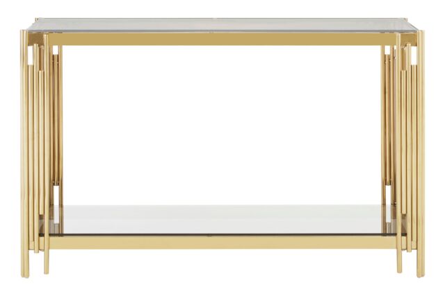 Orsina Easily Maintained Linear Design Console Table, Durable Hallway Table, Glamorous Modern Console Table in Gold - image 1