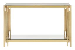 Orsina Easily Maintained Linear Design Console Table, Durable Hallway Table, Glamorous Modern Console Table in Gold