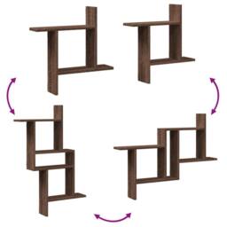 Berkfield Home Wall Shelves 2 pcs Brown Oak 50x12x50 cm Engineered Wood - Size: 50 x 12 x 50 cm - thumbnail 7