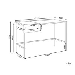 Wyld and Coco White Minimalist Home Office Desk with Drawer 120 x 60 cm - thumbnail 4