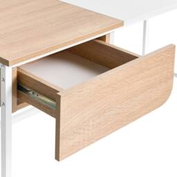 Wyld and Coco White Minimalist Home Office Desk with Drawer 120 x 60 cm - thumbnail 7