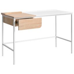 Wyld and Coco White Minimalist Home Office Desk with Drawer 120 x 60 cm - thumbnail 3