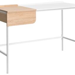 Wyld and Coco White Minimalist Home Office Desk with Drawer 120 x 60 cm - thumbnail 2