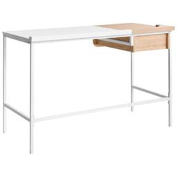 Wyld and Coco White Minimalist Home Office Desk with Drawer 120 x 60 cm - thumbnail 6