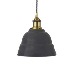 SE Home Slate Grey Lincoln Pendant Light - Matt Antique Brass - Black Twisted