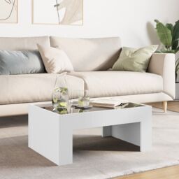 Berkfield Home Coffee Table with Infinity LED White 70x50x30 cm - Size: 70 x 50 x 30 cm - thumbnail 4