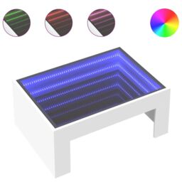 Berkfield Home Coffee Table with Infinity LED White 70x50x30 cm - Size: 70 x 50 x 30 cm - thumbnail 2