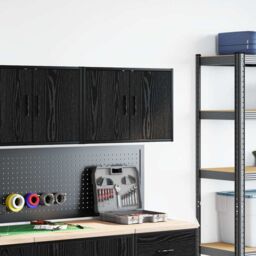 Berkfield Home Garage Wall Cabinet Black Engineered Wood - thumbnail 3