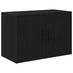 Berkfield Home Garage Wall Cabinet Black Engineered Wood - thumbnail 2