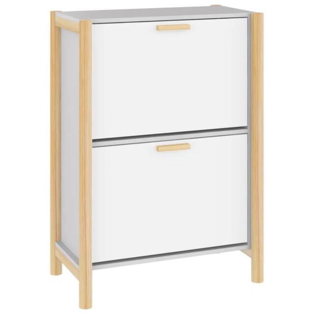 Berkfield Home Shoe Cabinet White 57.5x33x80 cm Engineered Wood - image 1