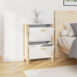 Berkfield Home Shoe Cabinet White 57.5x33x80 cm Engineered Wood - thumbnail 4