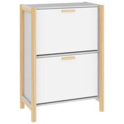 Berkfield Home Shoe Cabinet White 57.5x33x80 cm Engineered Wood - thumbnail 1
