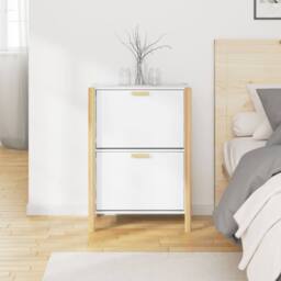 Berkfield Home Shoe Cabinet White 57.5x33x80 cm Engineered Wood - thumbnail 3