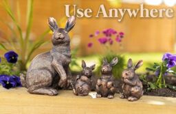 Marco Paul Bronze Rabbit Family Garden Resin Ornament Bunnies - thumbnail 6