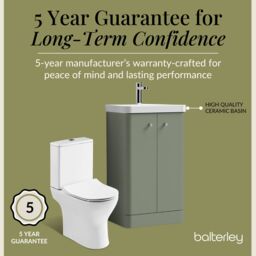 Balterley Floor 2 Door Bathroom Vanity Unit, Tap & Toilet Pack, Green, 479mm in Green - thumbnail 6
