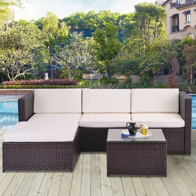 MCC Direct Rattan Furniture Sofa & Table set Rupert in Brown - Size: 1 Pack - image 1
