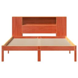 Berkfield Home Bookcase Bed without Mattress Wax Brown 140x200 cm Solid Wood Pine - thumbnail 4