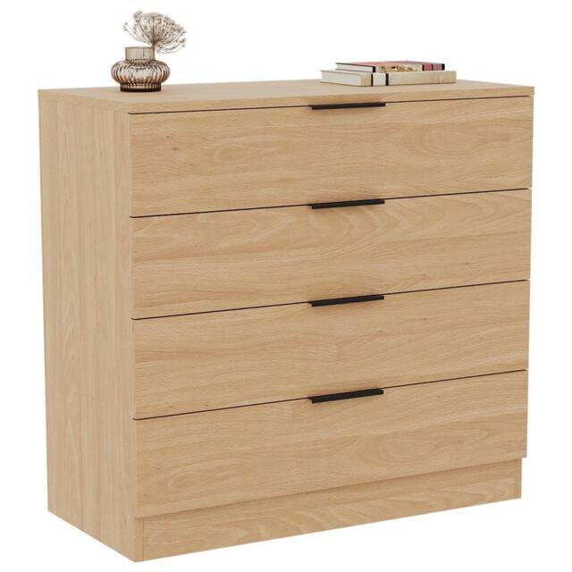 Kelvenix pine Modern Bedroom 4 Drawer Chest Cabinet in Brown - Size: 0.6m2 - image 1