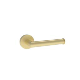 Bathroom Kingdom Melbourne Brushed Brass Round Toilet Roll Holder in Gold