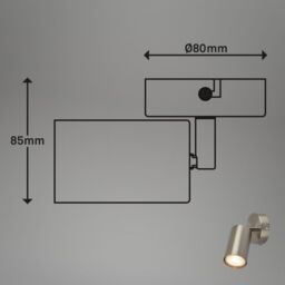 BRILONER 1 Light Nickel Matt Metal LED Spotlight in Silver - thumbnail 7