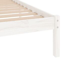 Berkfield Home Bed Frame White Solid Wood Pine 90x200 cm - thumbnail 6