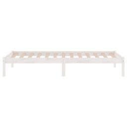 Berkfield Home Bed Frame White Solid Wood Pine 90x200 cm - thumbnail 5