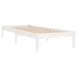 Berkfield Home Bed Frame White Solid Wood Pine 90x200 cm - thumbnail 3