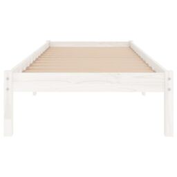 Berkfield Home Bed Frame White Solid Wood Pine 90x200 cm - thumbnail 4