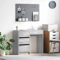 Berkfield Home Grey Writing Desk Grey Sonoma Engineered Wood Medium Storage - thumbnail 2