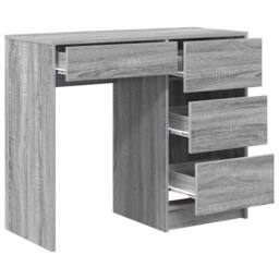 Berkfield Home Grey Writing Desk Grey Sonoma Engineered Wood Medium Storage - thumbnail 5