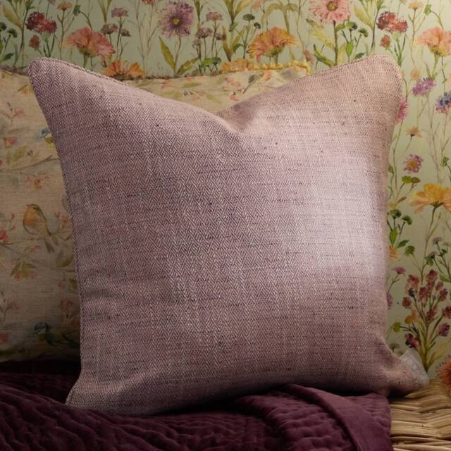Voyage Maison Jedburgh Textured Woven Square Cushion in Lilac - Size: 50 cm x 50 cm - image 1