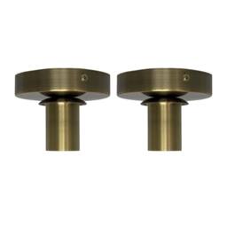 First Choice Lighting Set of 2 Cynthia - Antique Brass Ceiling Flush Lights for Shades in Bronze