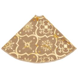 Berkfield Home Luxury Christmas Tree Skirt with Sock Yellow 122 cm Fabric - thumbnail 5