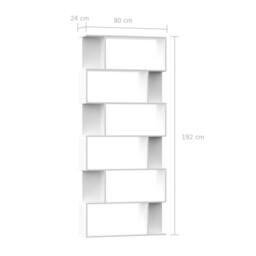Berkfield Home Book Cabinet/Room Divider White 80x24x192 cm Engineered Wood - Size: 80 x 24 x 192 cm - thumbnail 7