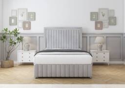 "Sloomy Boston Chrome Naples Divan Base No Drawers-54"" Headboard- Footboard in Silver - Size: King" - thumbnail 2