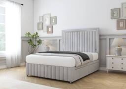 "Sloomy Boston Chrome Naples Divan Base No Drawers-54"" Headboard- Footboard in Silver - Size: King" - thumbnail 3