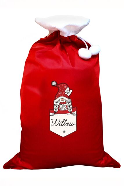 Personalised Memento Company Women's Personalised Gonk Family Red Christmas Sack - Girl - image 1