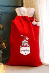 Personalised Memento Company Women's Personalised Gonk Family Red Christmas Sack - Girl - thumbnail 3