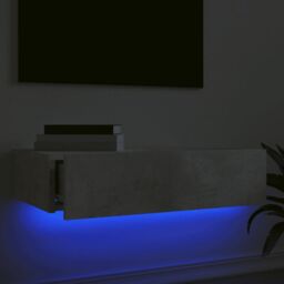 Berkfield Home TV Cabinet with LED Lights Concrete Grey 60x35x15.5 cm - thumbnail 4