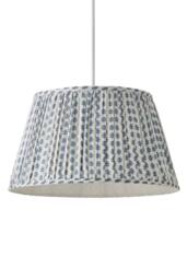 ValueLights Grange Large 45cm Floral Pleated Ceiling Pendant Lamp Shade in Mid Blue - thumbnail 6