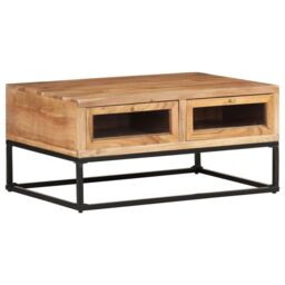 Berkfield Home Coffee Table 90x60x40 cm Solid Acacia Wood in Brown - Size: 90 x 60 x 40 cm - thumbnail 1