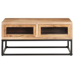 Berkfield Home Coffee Table 90x60x40 cm Solid Acacia Wood in Brown - Size: 90 x 60 x 40 cm - thumbnail 2