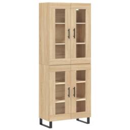 Berkfield Home Highboard Sonoma Oak 69.5x34x180 cm Engineered Wood in Brown - thumbnail 2