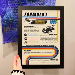 Afewhometruths Personalised 40th Birthday Gift Formula One Framed Print for F1 Fans - thumbnail 2