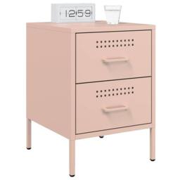 Berkfield Home Durable Bedside Cabinet Pink 36x39x50.5 cm Steel - thumbnail 4