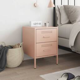 Berkfield Home Durable Bedside Cabinet Pink 36x39x50.5 cm Steel