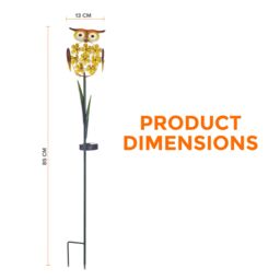 LIVIVO Owl-shaped LED Solar Garden Light in Yellow - thumbnail 6
